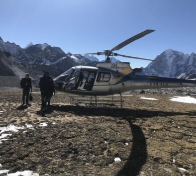 Pheriche to Lukla helicopter flight