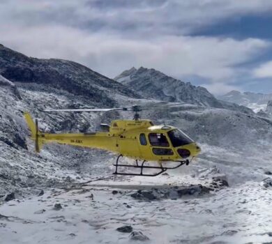 Dzongla to Lukla Helicopter Flight