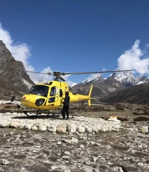 Lobuche to Lukla Helicopter Flight