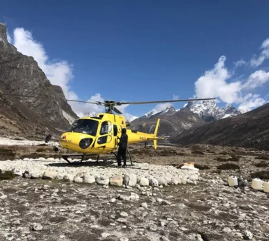 Lobuche to Lukla Helicopter Flight