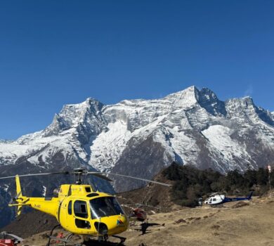 Pangboche to Kathmandu Helicopter Flight