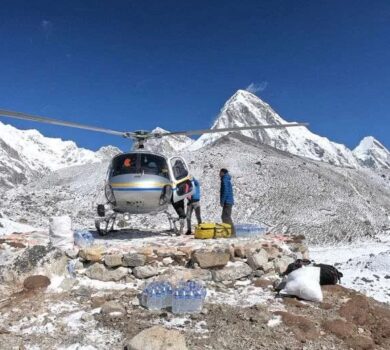 Chhukung to Kathmandu Helicopter Flight